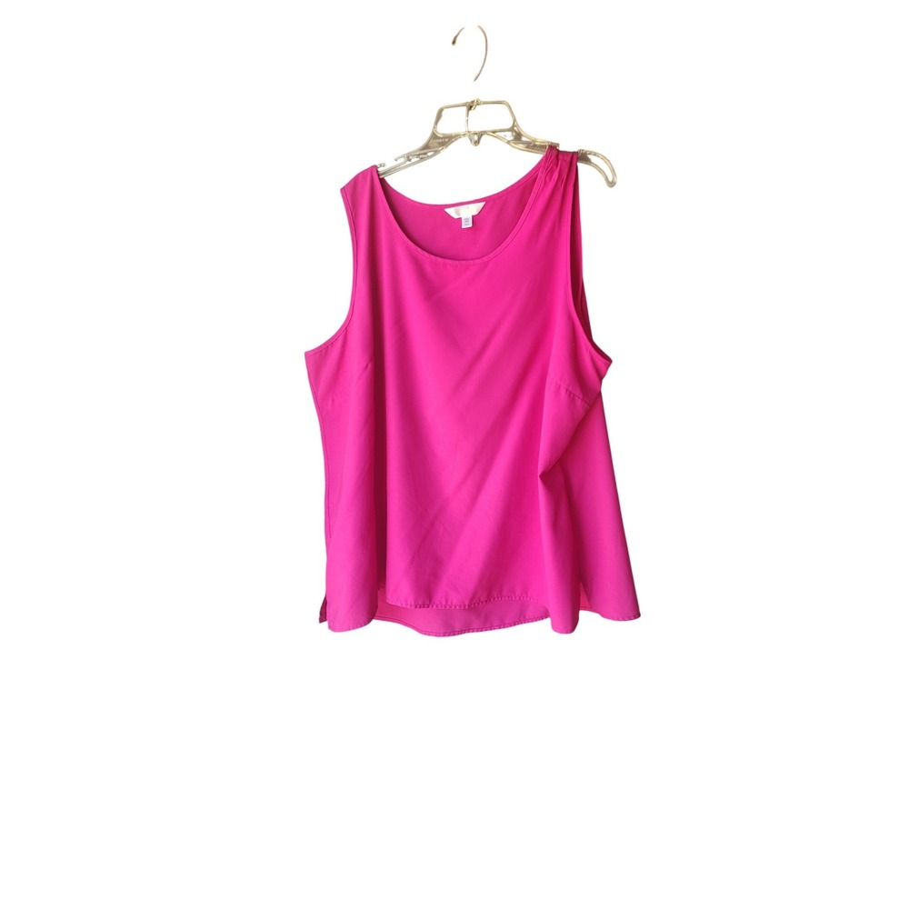 Time and Tru XXL 20 Fuchsia Pink Sleeveless Scoop Neck Blouse Tank Top